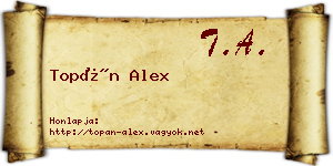 Topán Alex névjegykártya